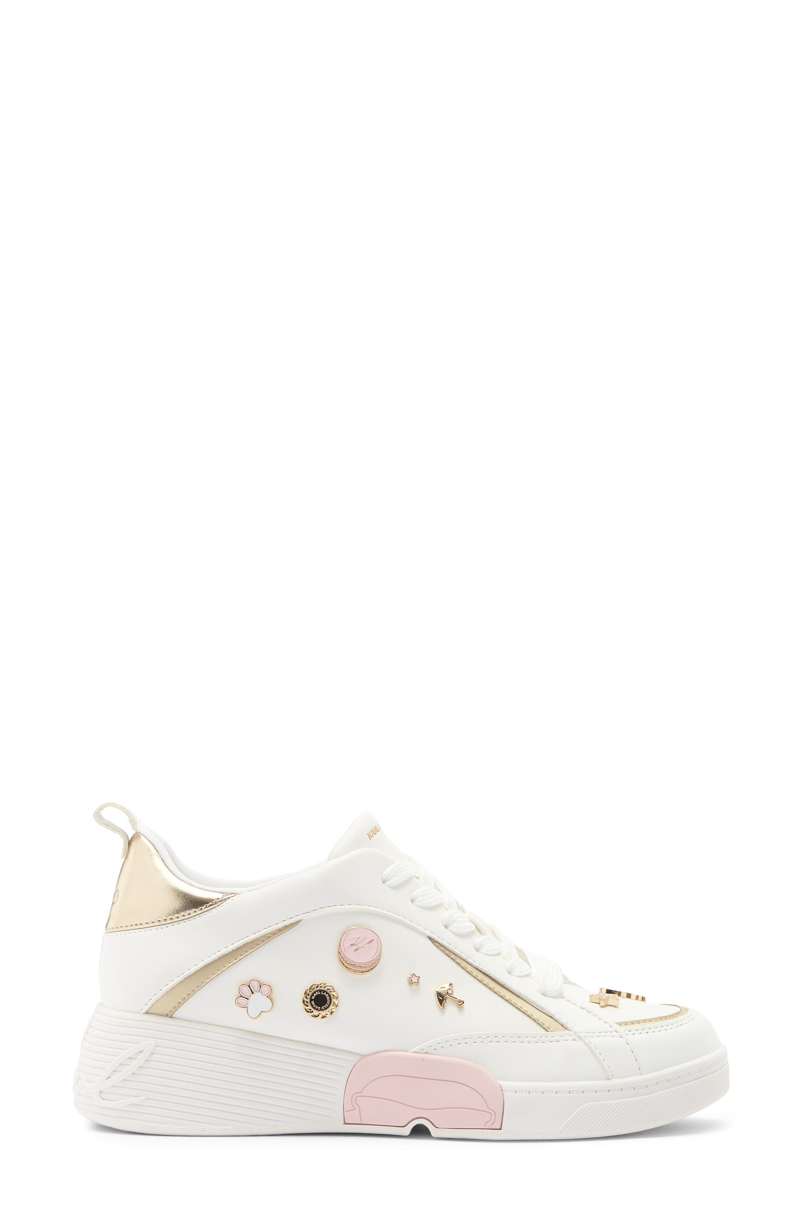 KARL LAGERFELD PARIS Mineola Lace Up Sneaker, Alternate, color, Bright White