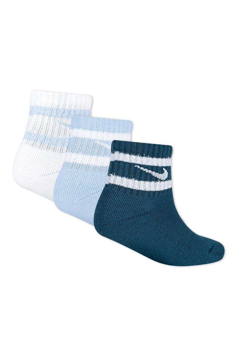 Kids' Pack of 3 Quarter Socks, Alternate, color, SAIL