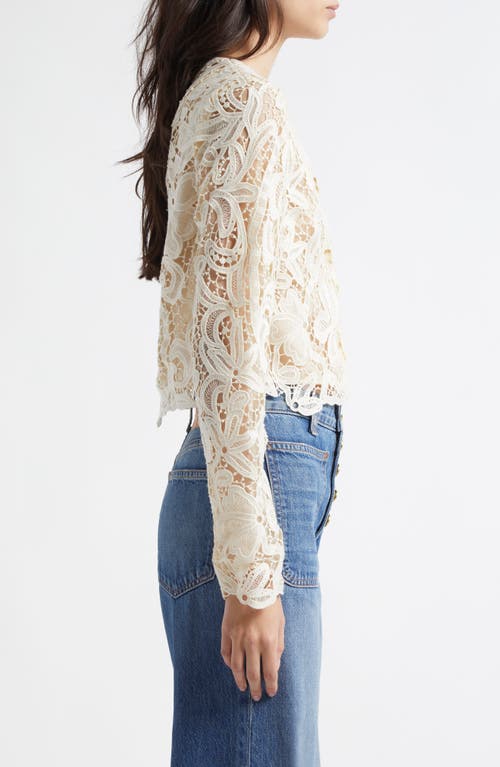 Ulla Johnson Caris Cropped Guipure Lace Jacket In Pristine