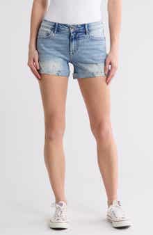 Vigoss Marley Ripped Mid Rise Denim Shorts