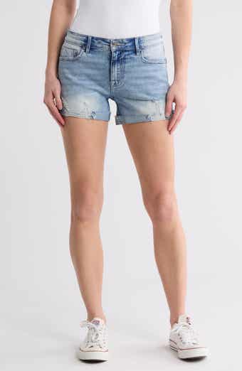 Vigoss Marley Ripped Mid Rise Denim Shorts