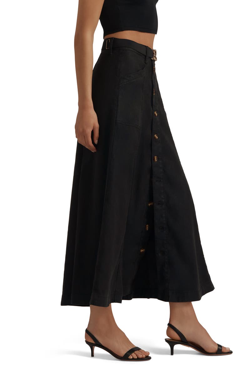 Favorite Daughter The Lila A-Line Denim Skirt, Alternate, color, Jet Black