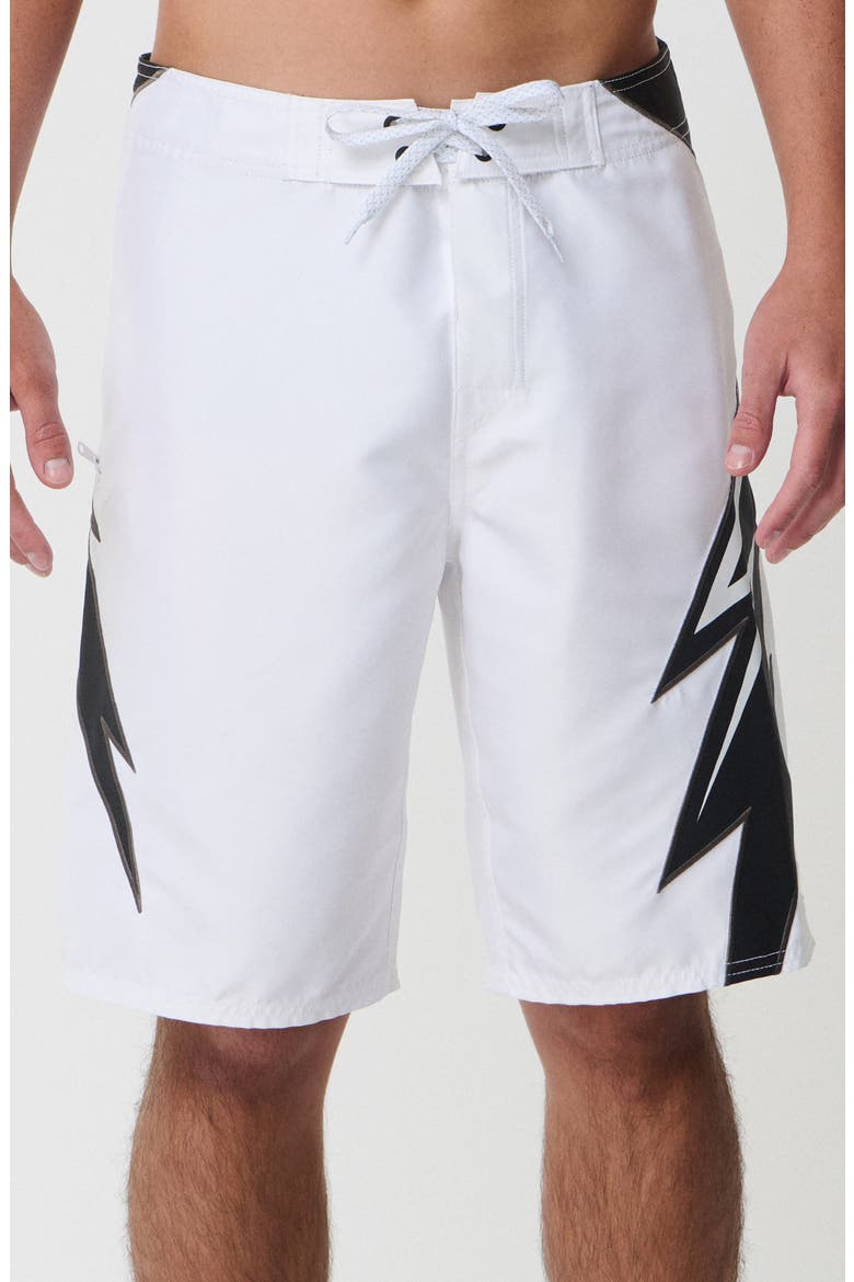 Icons of Surf Board Shorts, Main, color, WHITE/ BLACK