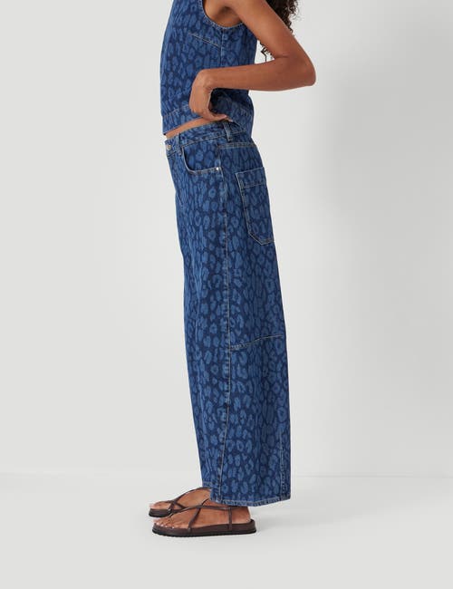 Hush Cropped Bree Horseshoe Barrel Leg Jeans In Blue