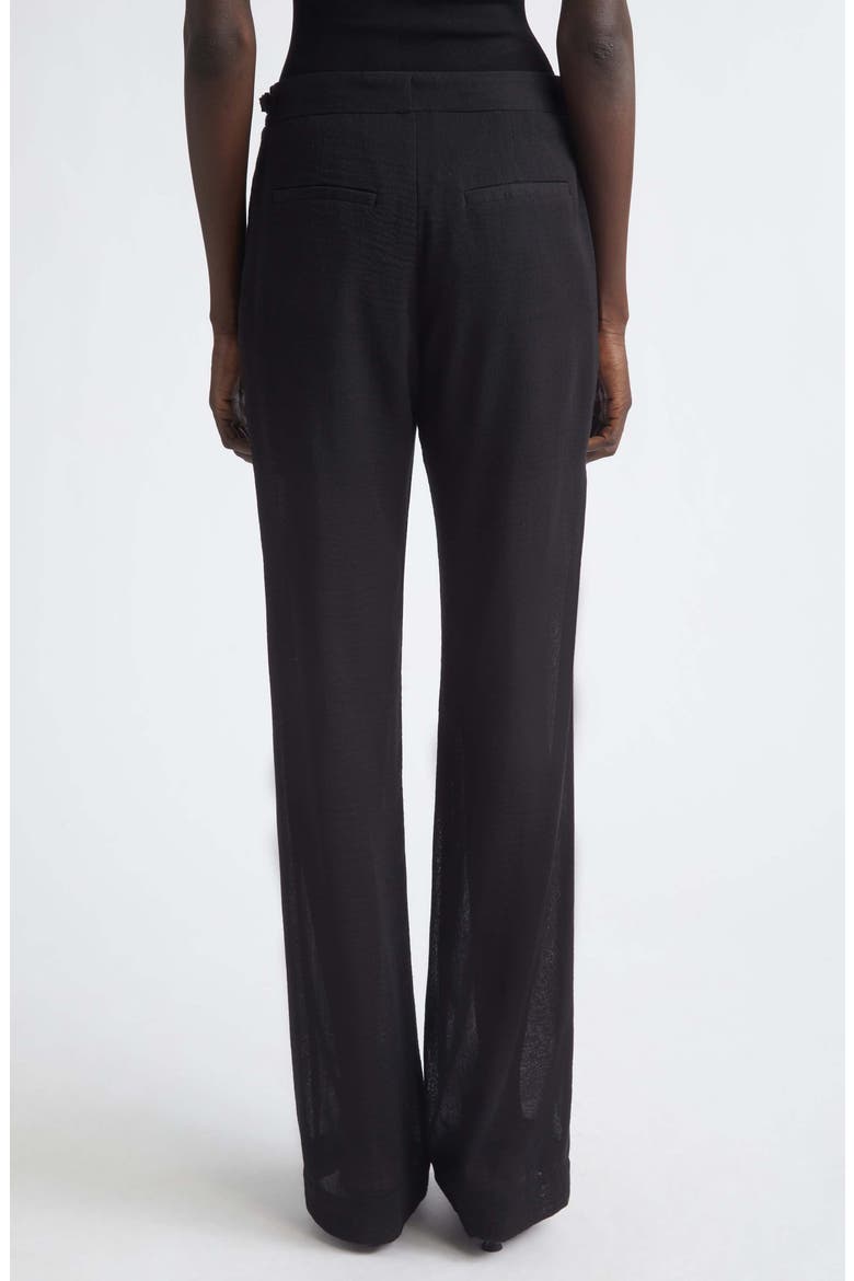 Eran Pintuck Sheer Wool Pants, Alternate, color, BLACK