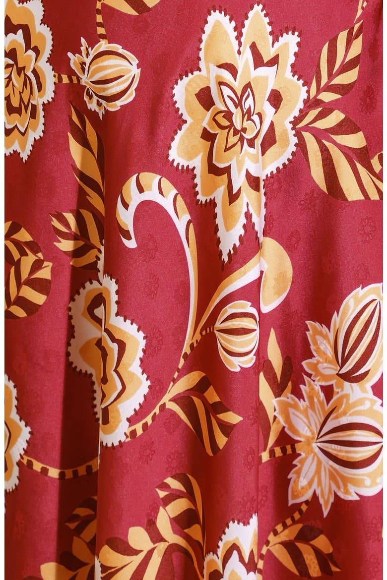 Print Midi Dress, Alternate, color, RED BURGUNDY
