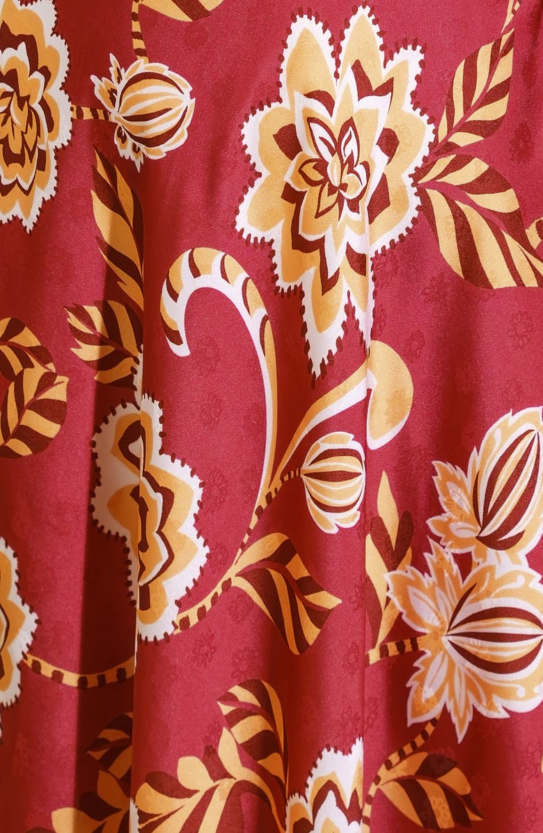 FLYING TOMATO Print Midi Dress, Alternate, color, Red Burgundy