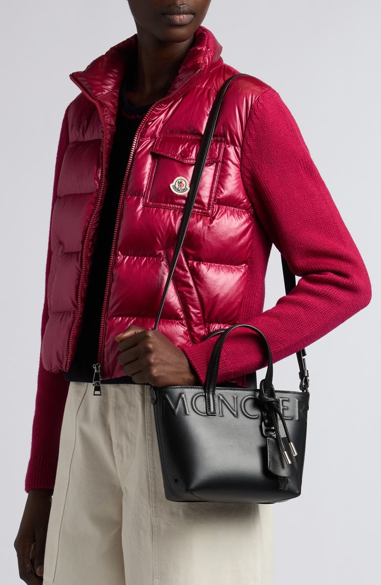 Moncler Very Micro Tote Bag, Alternate, color, Black