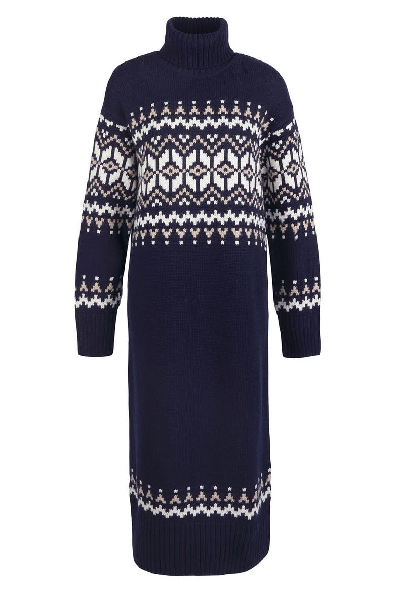 Patrisse Fair Isle Long Sleeve Sweater Dress, Alternate, color, NAVY