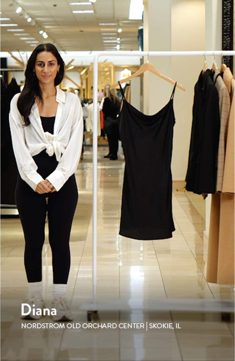 Cowl Neck Satin Minidress, sales video thumbnail