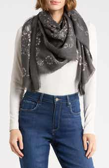 Western Block Print Square Scarf