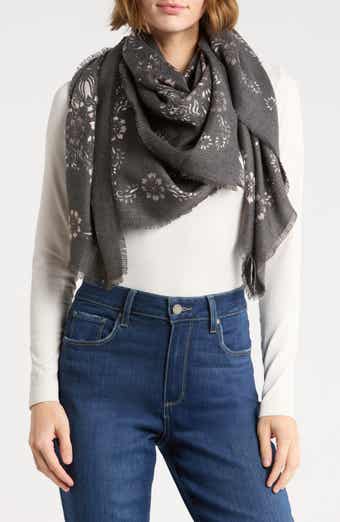Western Block Print Square Scarf