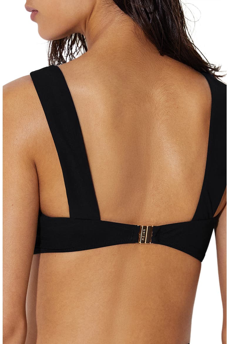 Alba One-Shoulder Bikini Top, Alternate, color, BLACK