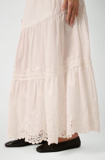 [MONOHA] /☆ 25SS Cotton tiered maxi skirt / white Tiered Maxi Skirt - White – Lisa Says Gah