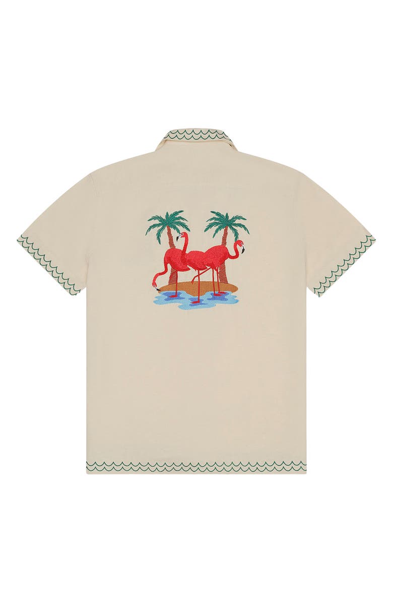 MAVRANS Flamingo Beach Camp Shirt, Alternate, color, 