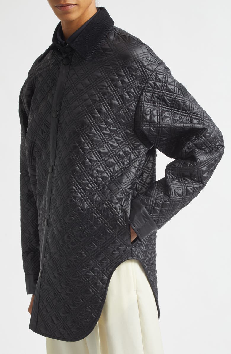 Moncler Quilted Shirt Jacket, Alternate, color, Black