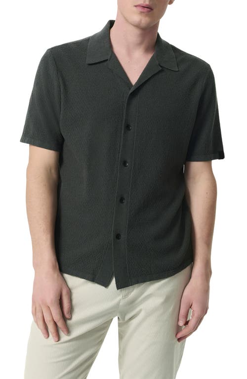 Rag & Bone Men's Zigzag Zuma Toweling Camp Shirt In Dark Grey
