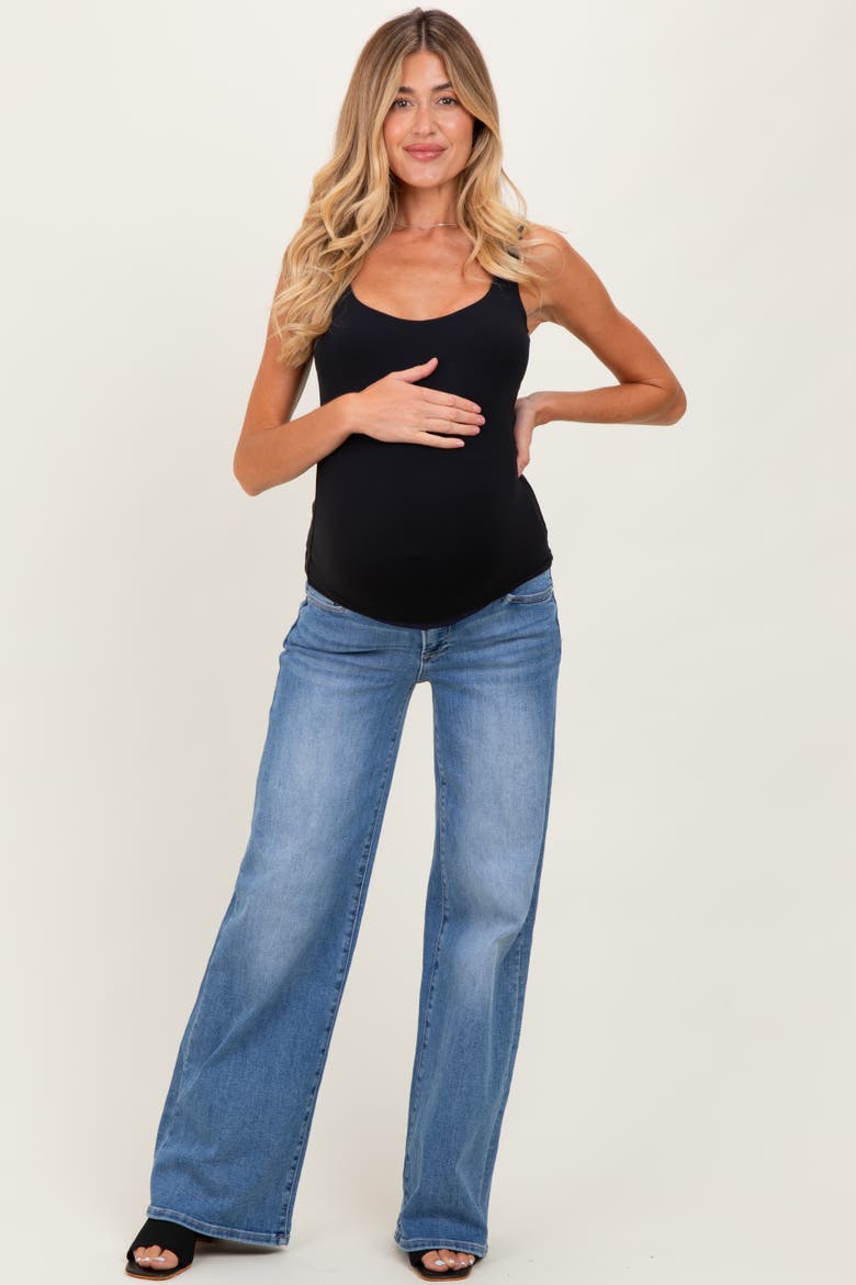 Low Rise Wide Leg Maternity Jeans, Alternate, color, Blue