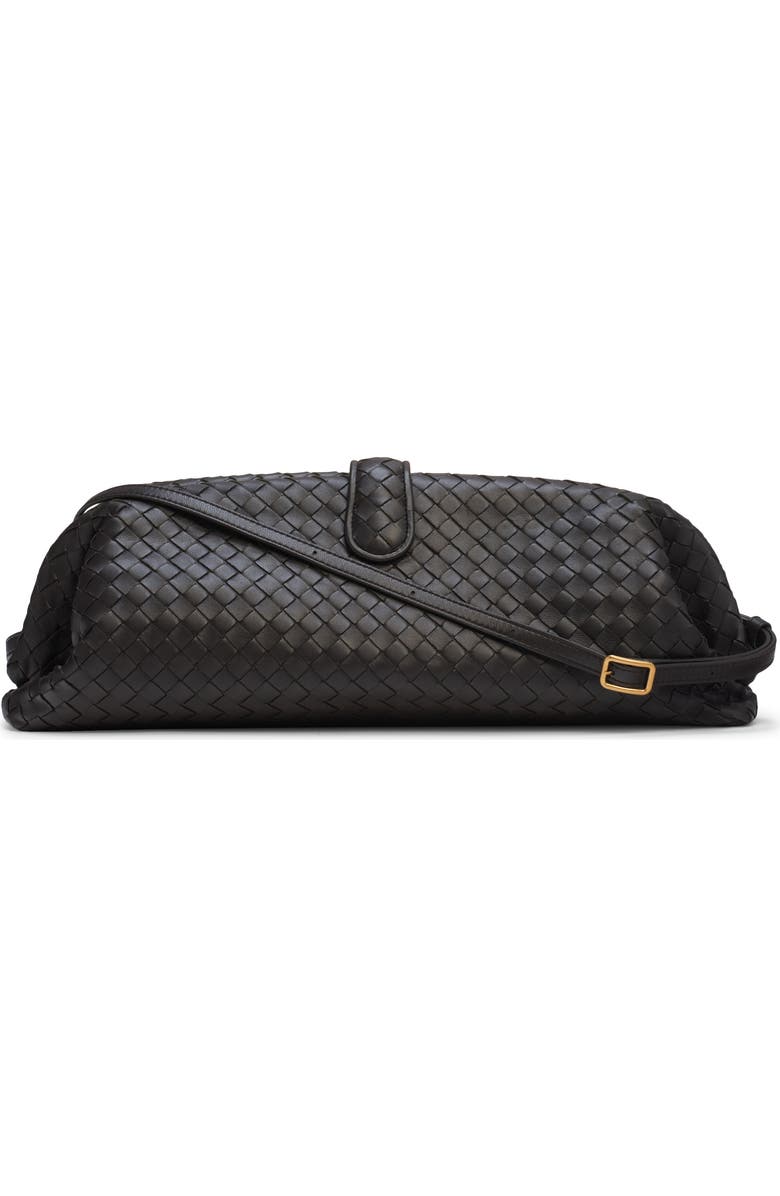 Bottega Veneta Lauren Intrecciato Clutch, Alternate, color, 2094 Espresso-Brass V