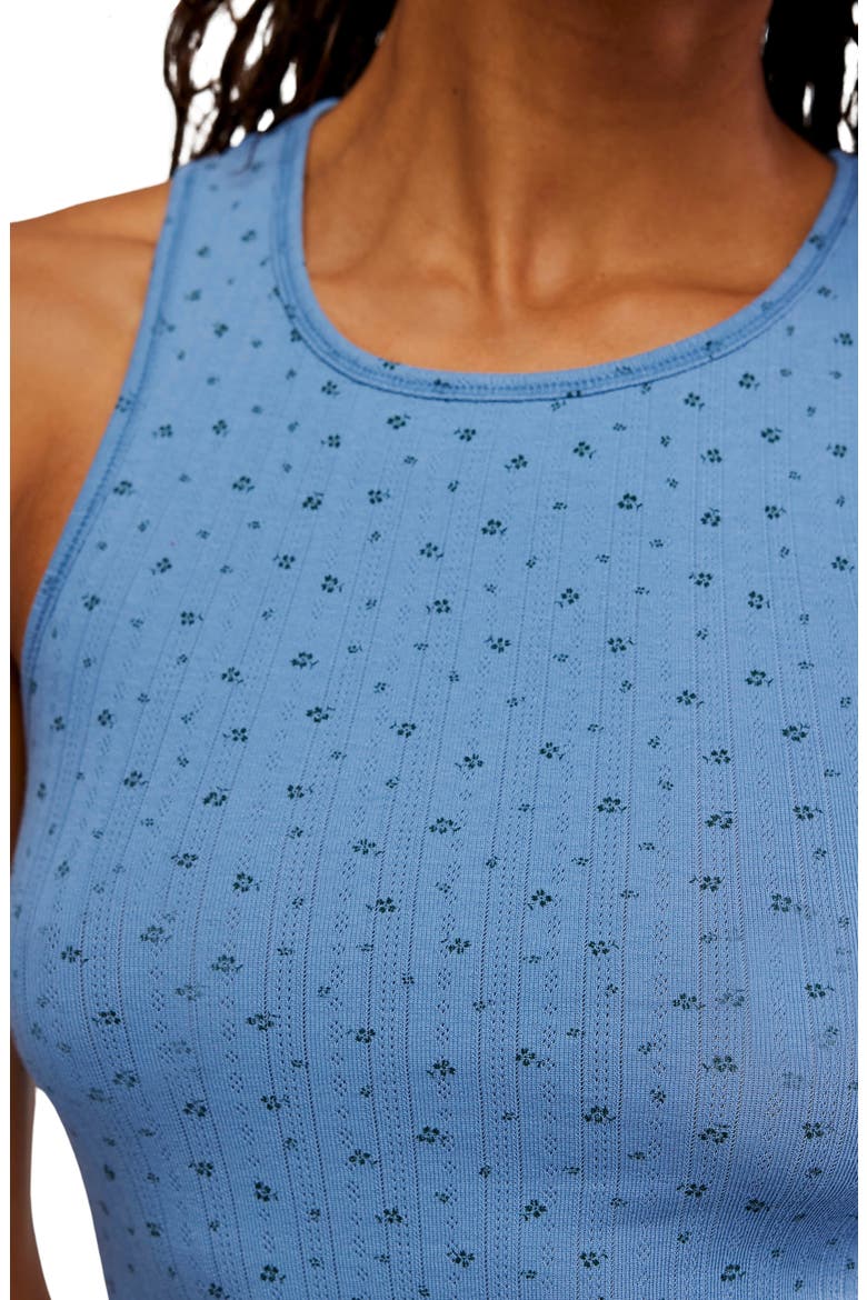 Fresh in Love Ditsty Floral Stretch Cotton Tank, Alternate, color, DENIM COMBO