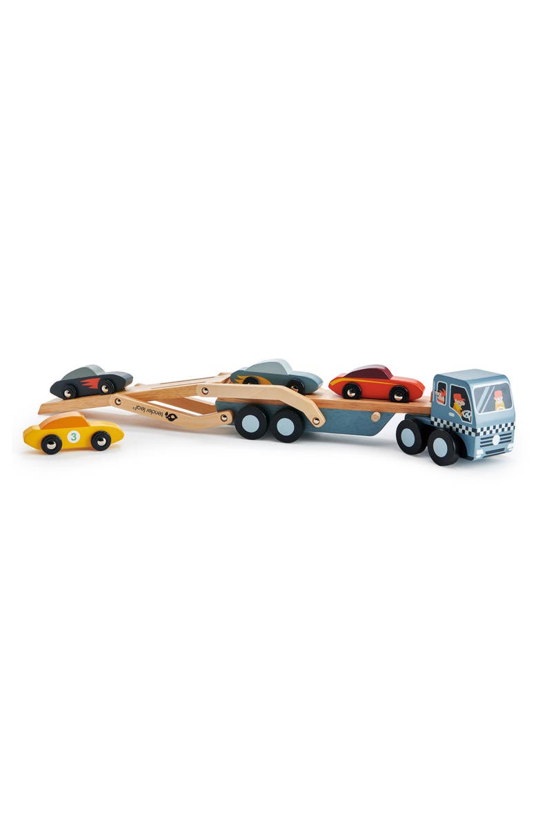 Tender Leaf Toys Car Transporter Wooden Toy Set, Alternate, color, Multi