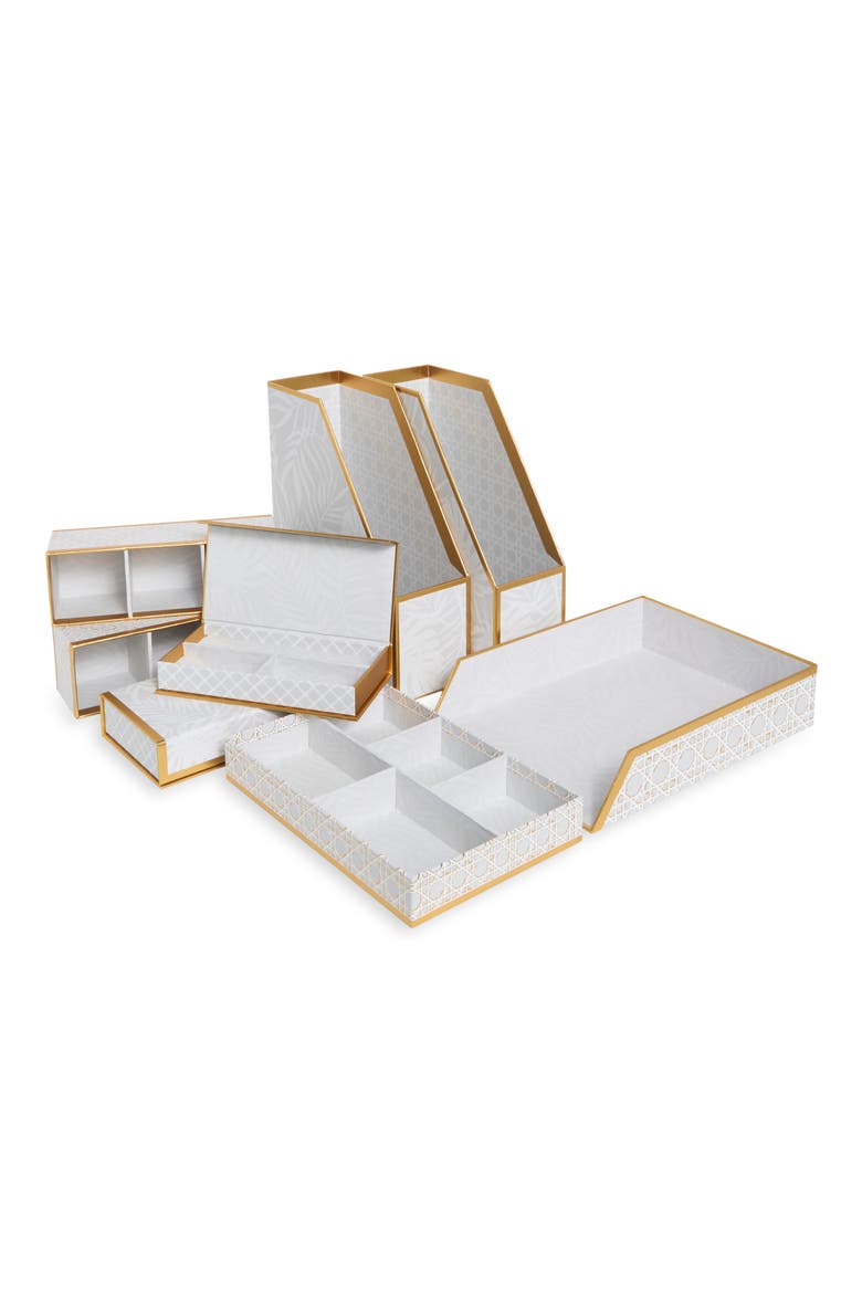 Marble 8-Piece Office Accessory Set, Main, color, GREY