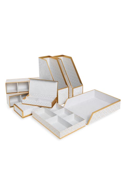 Marble 8-Piece Office Accessory Set