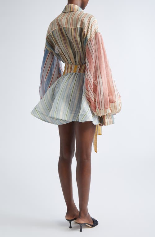 Zimmermann Ribellion Stripe Mini Dress In Multi