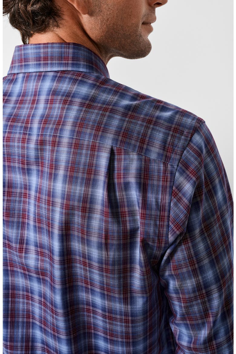 Check Sport Shirt, Alternate, color, NAVY/ MERLOT