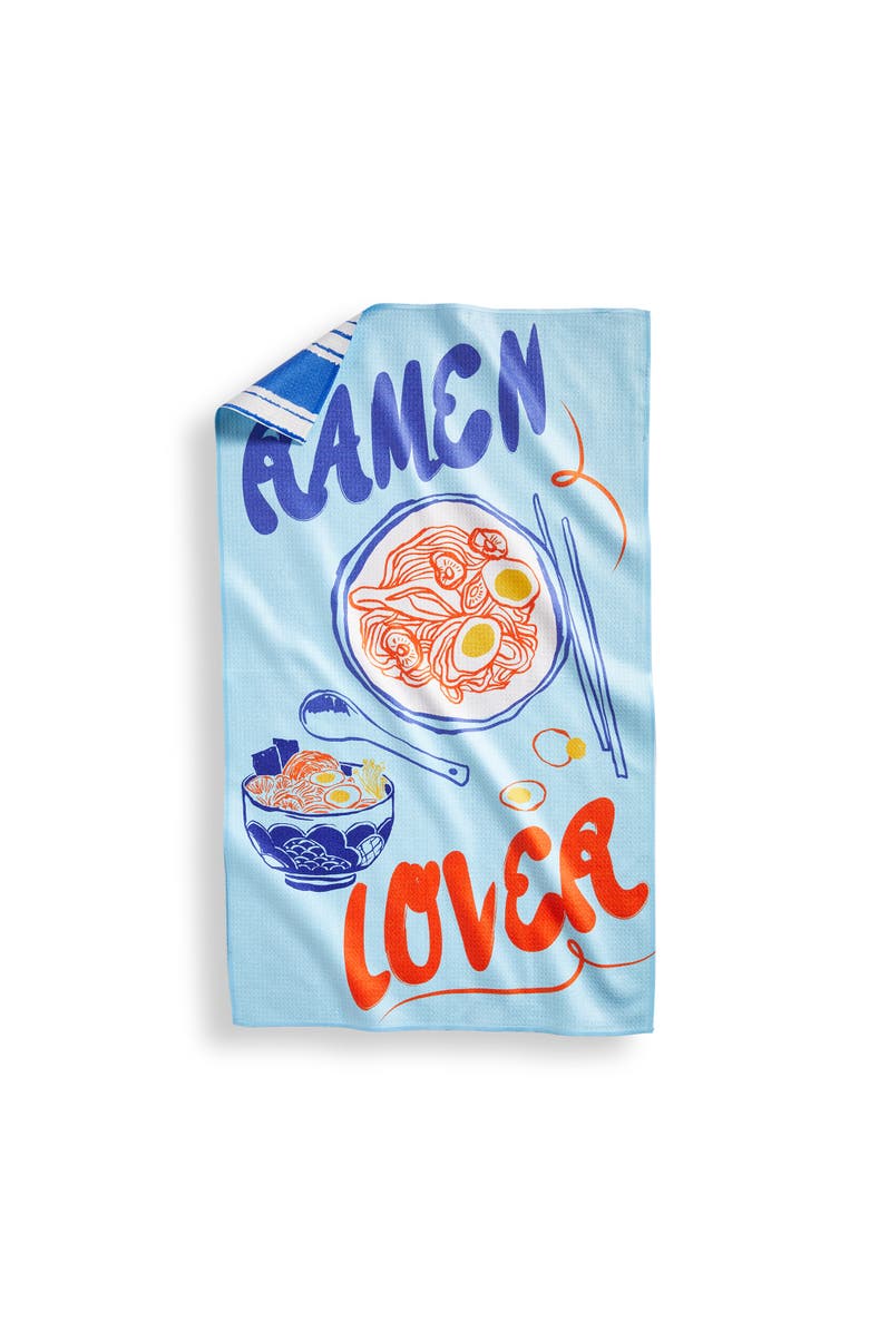 tag Super Absorbent Kitchen Towel Ramen Lover Dishtowel Multi 80% Recycled Polyester 18 x 30 in, Main, color, Multicolored