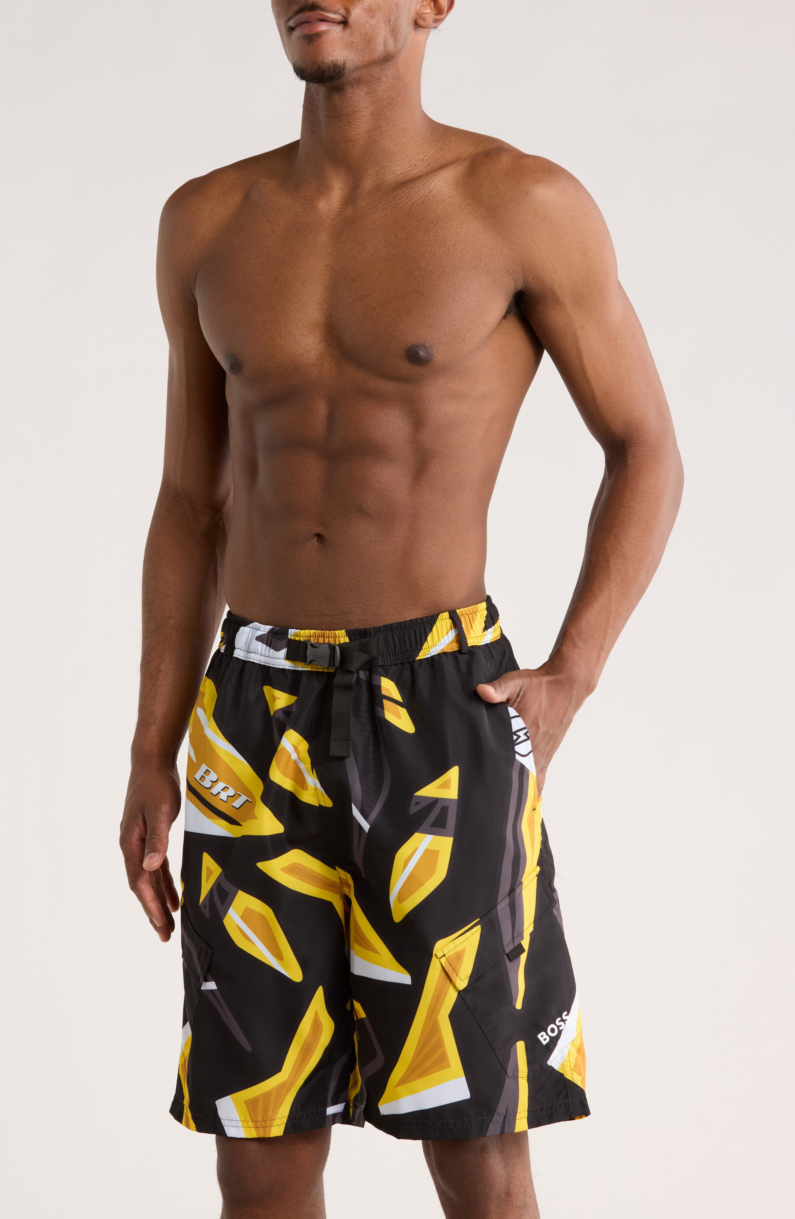 BOSS Print Swim Trunks
