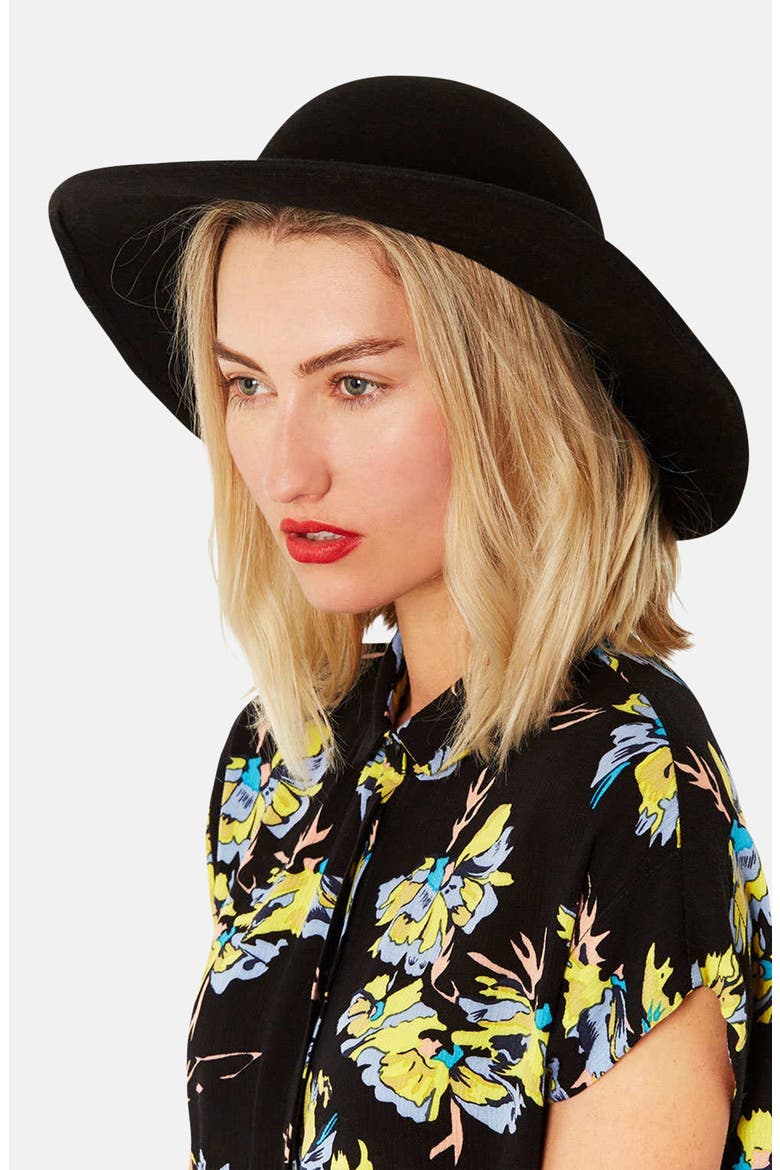 Floppy Wool Felt Hat, Alternate, color, BLACK