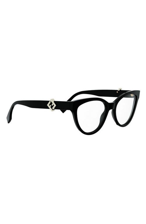 Fendi Ff Diamonds 54mm Cat Eye Optical Glasses In Black