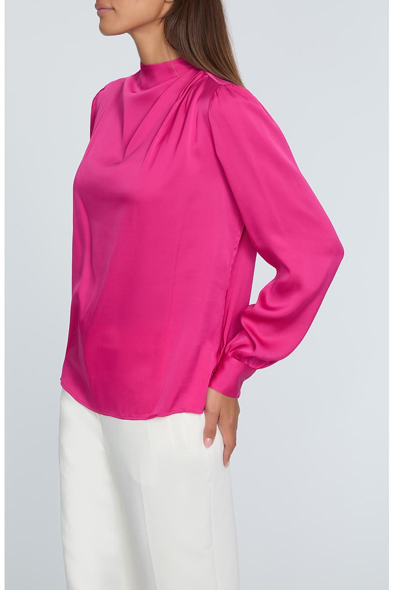The Tien Mock Neck Top, Alternate, color, HAUTE PINK