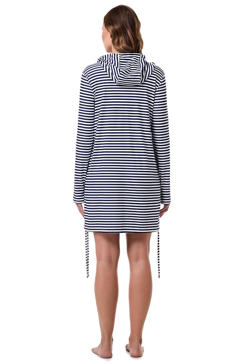 Wailea Swim Cover-Up, UPF 50+ Sun Protection, Alternate, color, White/Navy Stripe