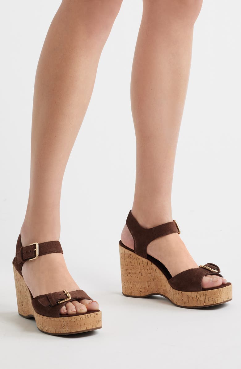 Nordstrom Nomi Ankle Strap Platform Wedge Sandal, Alternate, color, Brown Chocolate