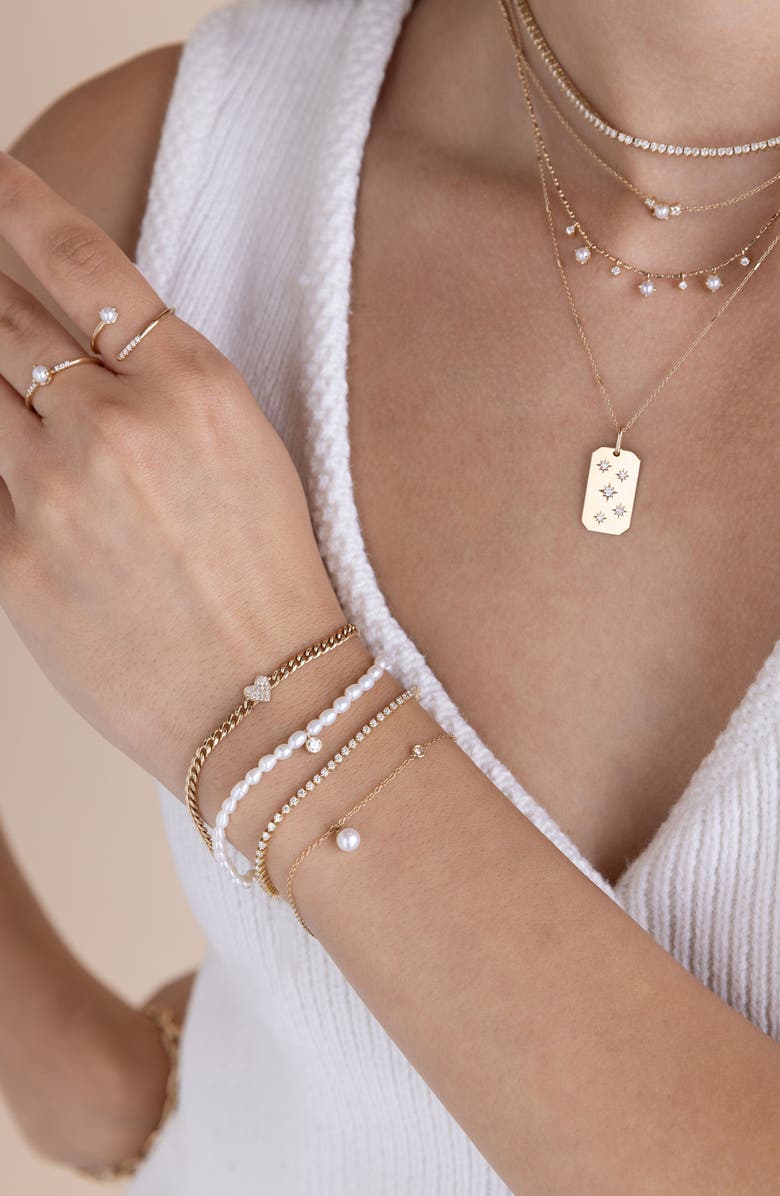 Zoë Chicco Pearl & Diamond Bracelet, Alternate, color, 14K Yellow Gold