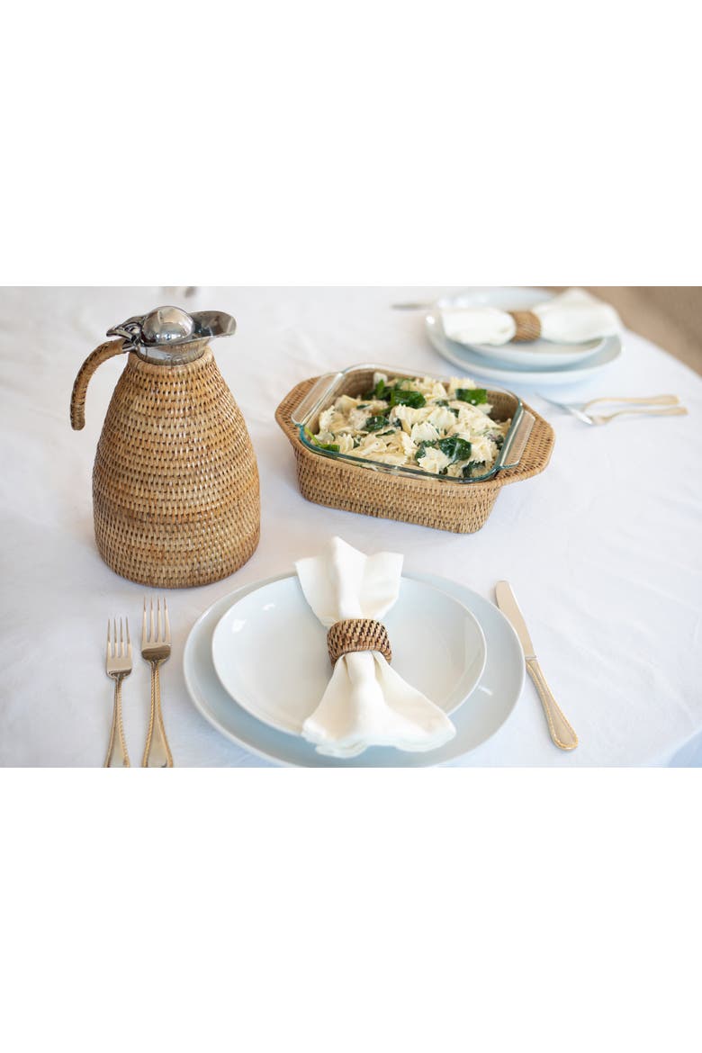 Artifacts Rattan Oval Napkin Rings - 6 piece set, Alternate, color, Honey Brown