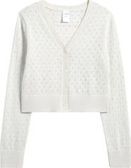 Nordstrom Kids' Pointelle Sparkle Cardigan
