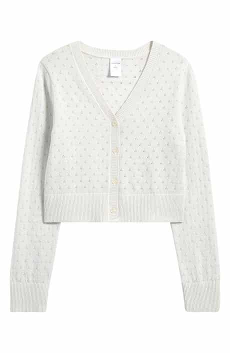 Kids' Pointelle Sparkle Cardigan