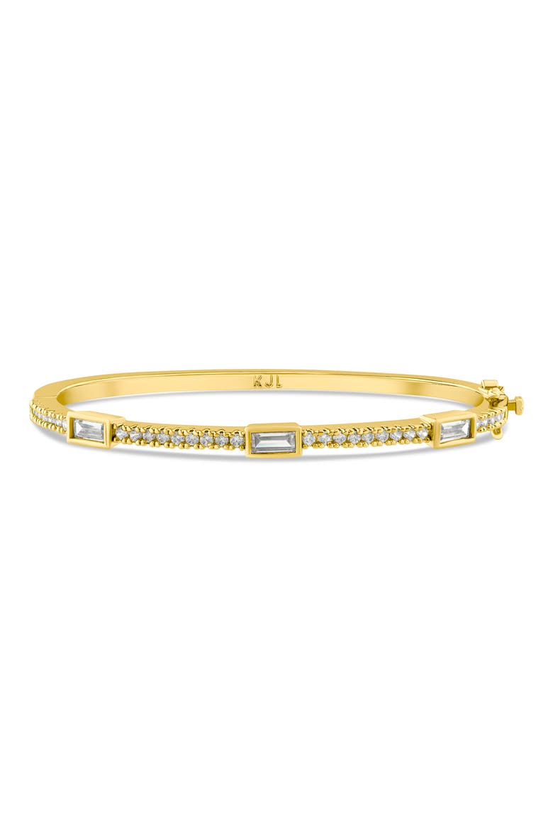 Bezel Set Baguette Station Bracelet, Main, color, CLEAR GOLD