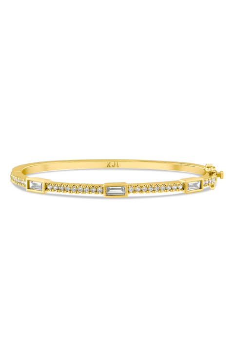 Bezel Set Baguette Station Bracelet