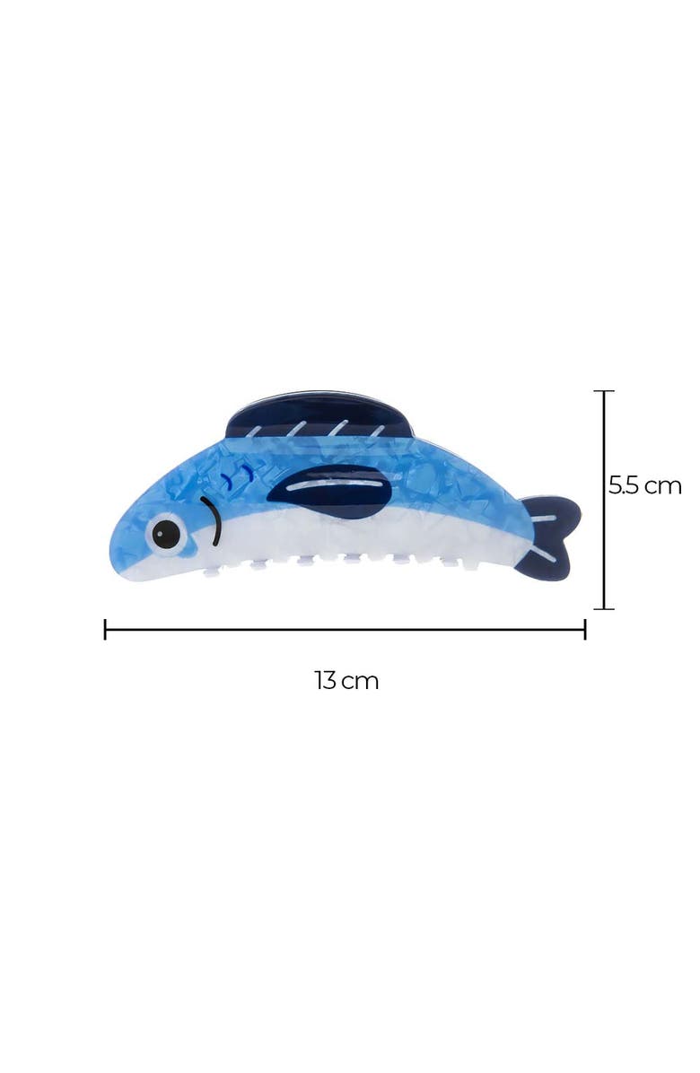 BY ADINA EDEN XL Blue Fish Claw Clip, Alternate, color, Blue