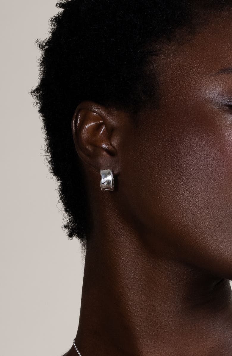 Dower & Hall Wide Waterfall Huggie Hoops, Alternate, color, Sterling Silver