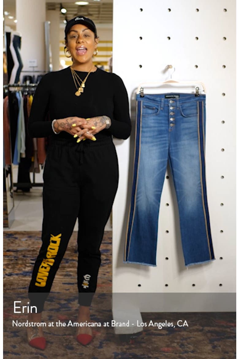 Carolyn Tuxedo Stripe Baby Boot Crop Jeans video