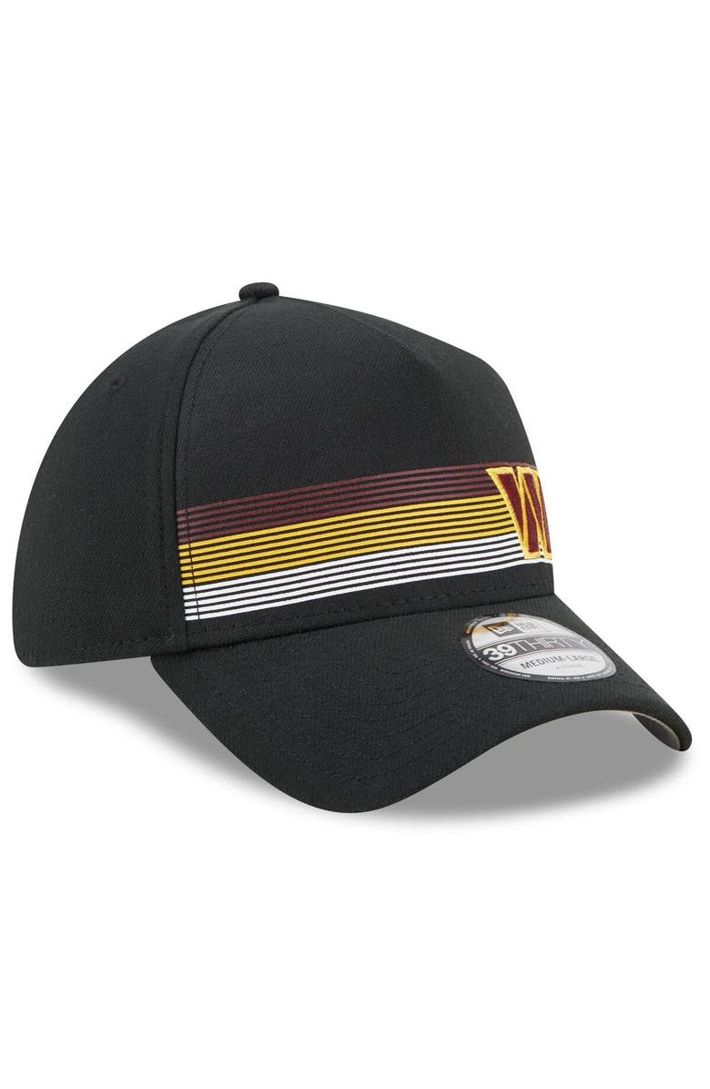 New Era Men's New Era Black Washington Commanders Flawless Stripe 39THIRTY Flex Hat, Alternate, color,