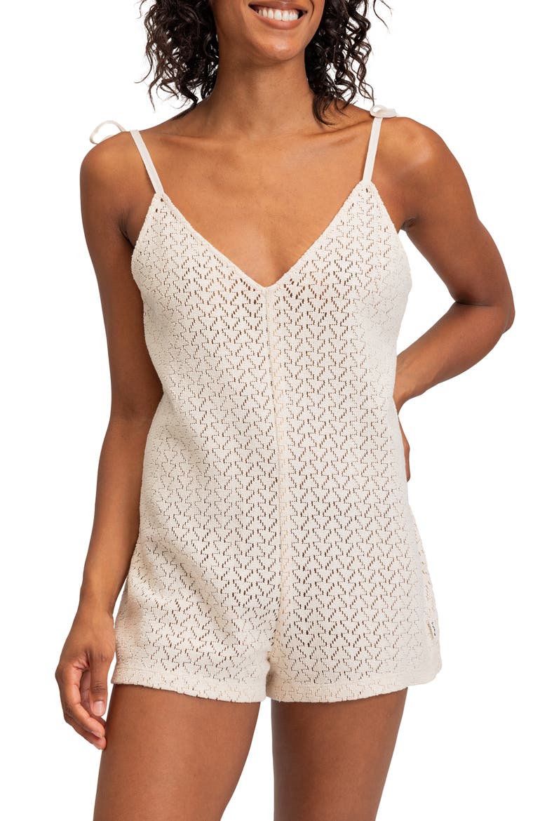 Ocean Riders Knit Cover-Up Romper, Main, color, TAPIOCA
