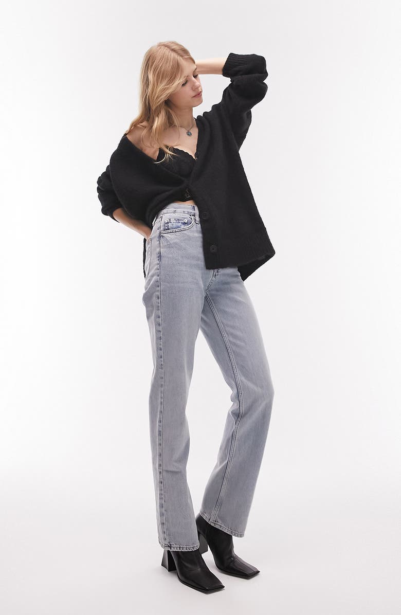 Topshop V-Neck Midi Cardigan, Alternate, color, 