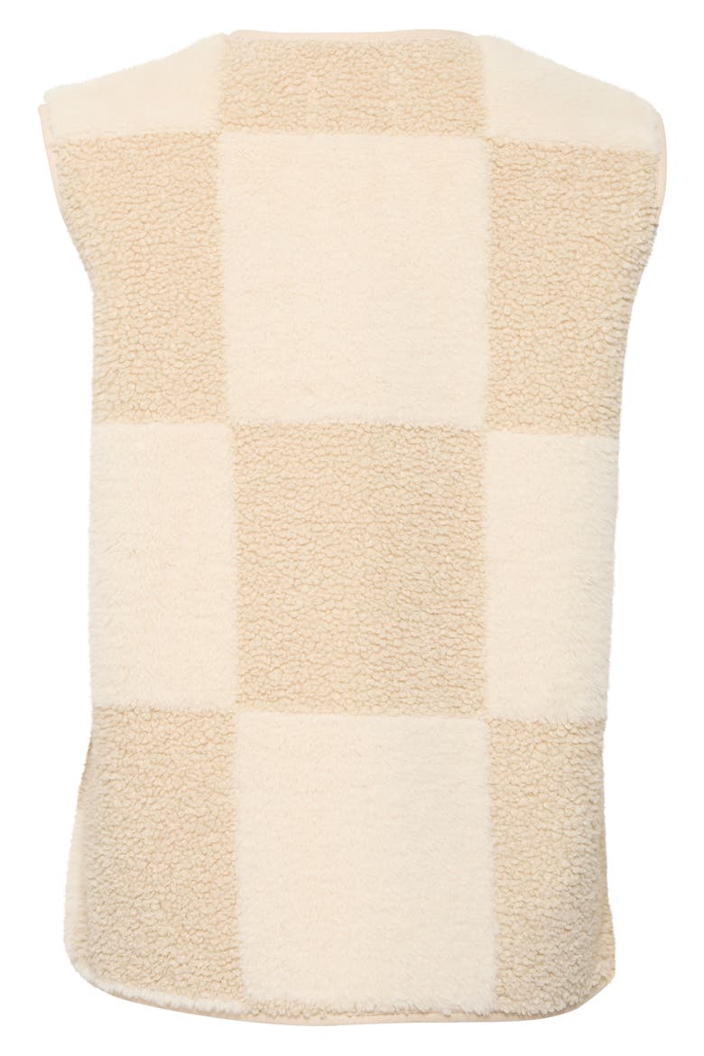 Patchwork Faux Shearling Vest, Alternate, color, FOG