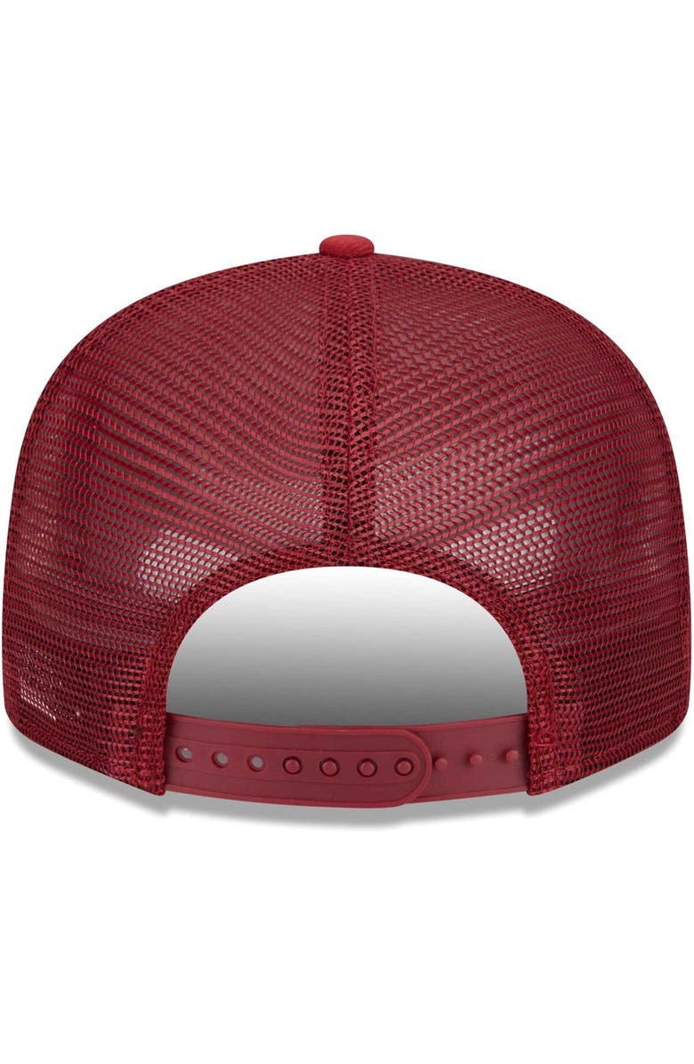 New Era Men's New Era Burgundy Washington Commanders Stacked Trucker 9FIFTY Snapback Hat, Alternate, color,
